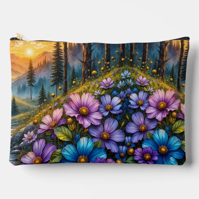 Bolsito Accesorio Grande Floral Mountain Valley Sunrise Landscape (Anverso)