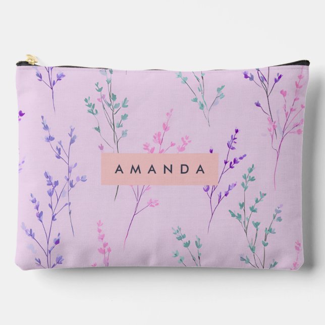 Bolsito Accesorio Grande Floral Pastel personalizada, elegante (Anverso)