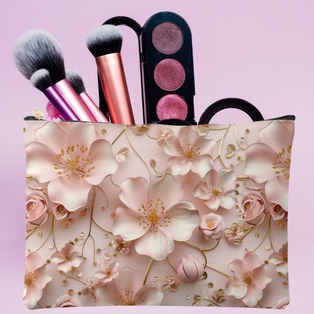 Bolsito Accesorio Grande Floral pastel rosa suave (Subido por el creador)