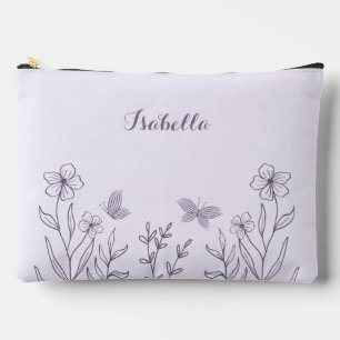 Bolsito Accesorio Grande Floral púrpura simple