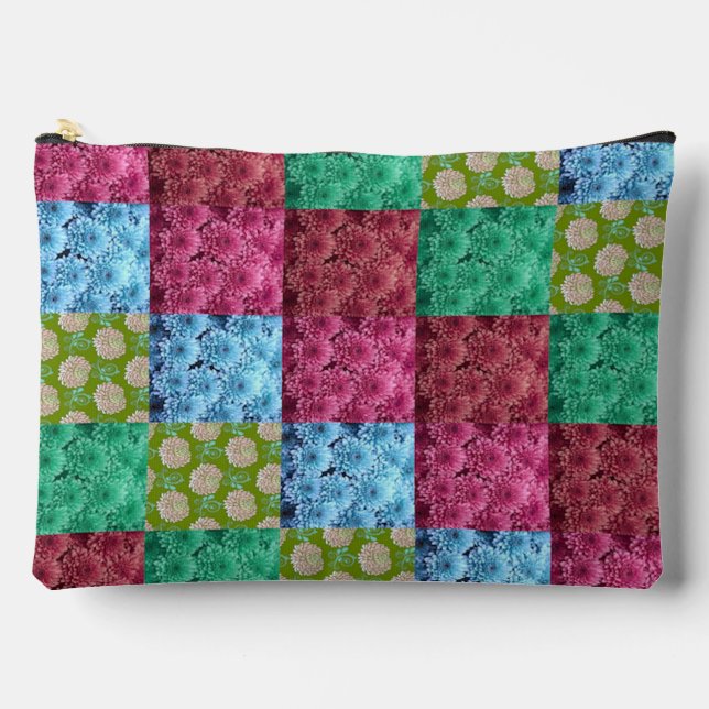 Bolsito Accesorio Grande floral quilt design (Anverso)
