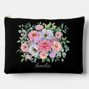 Bolsito Accesorio Grande Florales elegantes en negro
