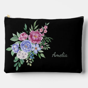 Bolsito Accesorio Grande Florales elegantes en negro