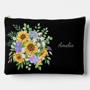 Bolsito Accesorio Grande Florales elegantes en negro