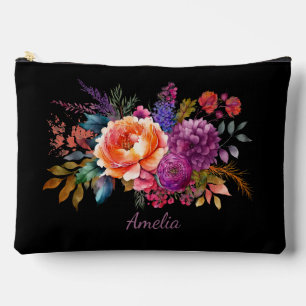 Bolsito Accesorio Grande Florales elegantes en negro