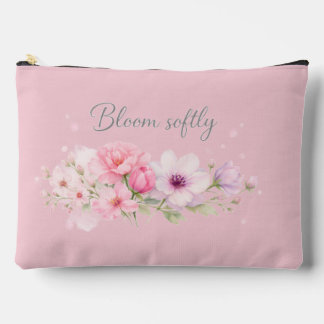 Bolsito Accesorio Grande Florece Suavemente – Floral Acuarela Pastel