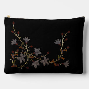 Bolsito Accesorio Grande Flores Art Déco sobre negro
