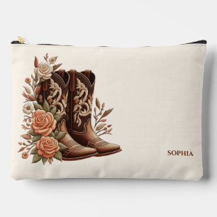 Bolsito Accesorio Grande Flores Country Western con Botas de Vaquero