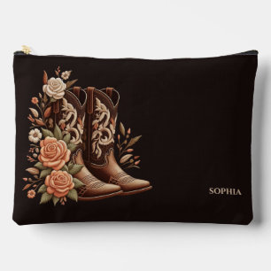 Bolsito Accesorio Grande Flores Country Western con Botas de Vaquero