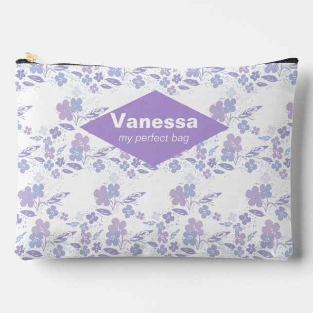 Bolsito Accesorio Grande Flores de boho claro. (Anverso)