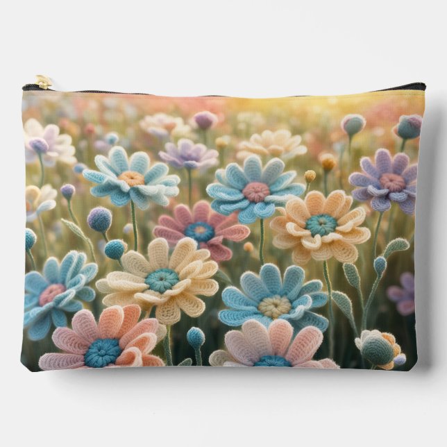 Bolsito Accesorio Grande flores de ganchillo (Anverso)