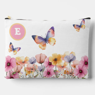 Bolsito Accesorio Grande Flores de Mariposa en un Jardín de Primavera Monog