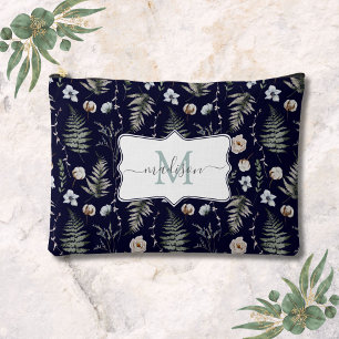 Bolsito Accesorio Grande Flores de monograma y hojas de helecho floral botá