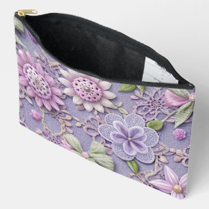 BOLSITO ACCESORIO GRANDE FLORES DE OBSERVACIÓN DE BARRIO VERDE Y PURPLE