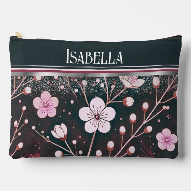 Bolsito Accesorio Grande Flores doradas: Delicada Sinfonía Floral (Anverso)