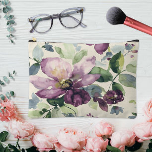 Bolsito Accesorio Grande Flores Moradas Aquarela