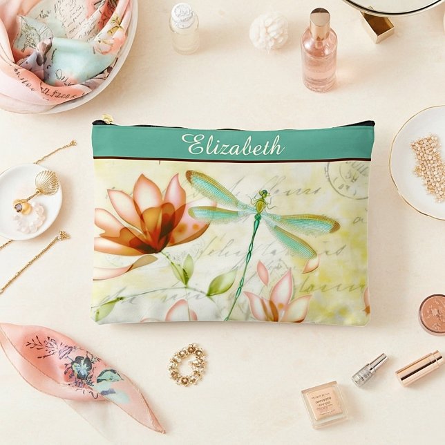 Bolsito Accesorio Grande Flores personalizadas y libélula (Subido por el creador)