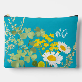 Bolsito Accesorio Grande Flores Silvestres Modernas Monograma Personalizado