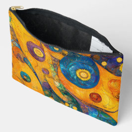 BOLSITO ACCESORIO GRANDE FORMAS ABSTRACTAS DE PURPLE AZUL NARANJA AMARILLO