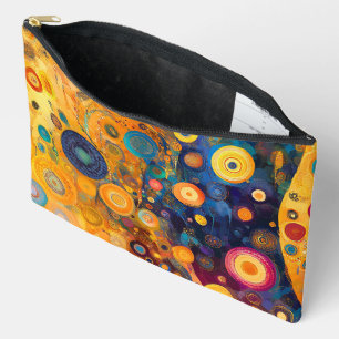 BOLSITO ACCESORIO GRANDE FORMAS ABSTRACTAS DE PURPLE AZUL NARANJA AMARILLO