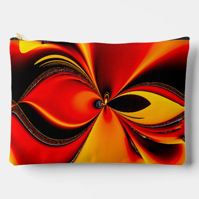 Bolsito Accesorio Grande Fractal Furia Naranja (Anverso)