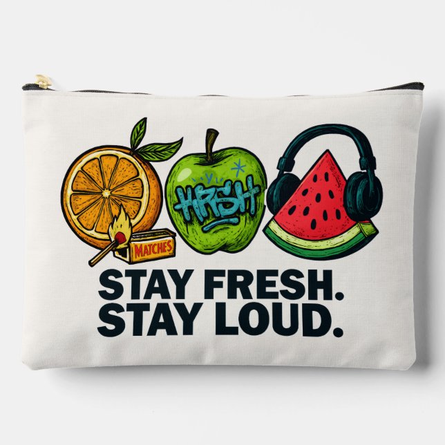 Bolsito Accesorio Grande Fresh & Loud Pop‑Art Fruit  (Anverso)