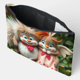 Bolsito Accesorio Grande „Fröhliche Hasenfreunde im Frühlingsgarten“