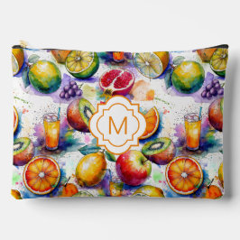 Bolsito Accesorio Grande Fruit Punch Watercolor Pattern Personalized
