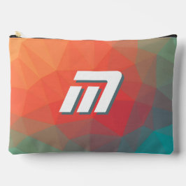 Bolsito Accesorio Grande Funda geométrica abstracta vibrante con inicial pe