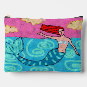 Bolsito Accesorio Grande Funky Abstract Art Mermaid