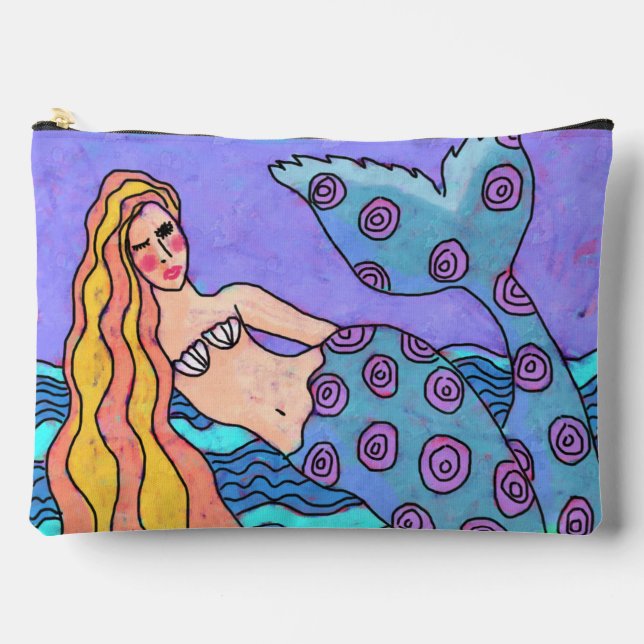 Bolsito Accesorio Grande Funky Abstract Mermaid Art (Anverso)