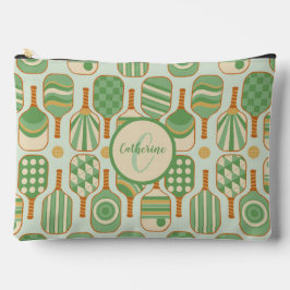 Bolsito Accesorio Grande Gales verdes de bolas de pato con monograma