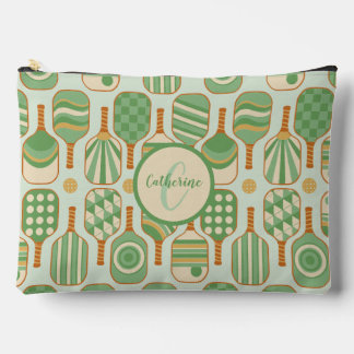 Bolsito Accesorio Grande Gales verdes de bolas de pato con monograma