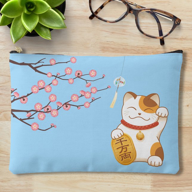 Bolsito Accesorio Grande Gato afortunado japonés, Calico Maneki Neko (Subido por el creador)