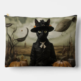 Bolsito Accesorio Grande Gato Bruja con Calabazas 