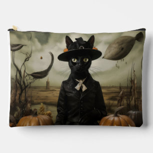 Bolsito Accesorio Grande Gato Bruja con Calabazas
