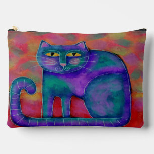 Bolsito Accesorio Grande Gato de arte abstracto de Funky
