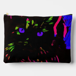 Bolsito Accesorio Grande Gato negro neón con ojos brillantes