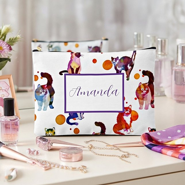 Bolsito Accesorio Grande Gatos coloridos personalizados (Subido por el creador)