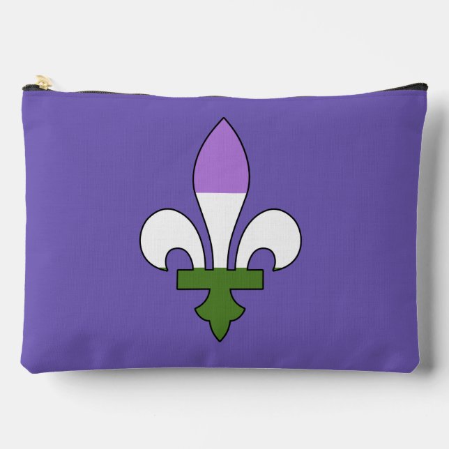 Bolsito Accesorio Grande Genderqueer pride fleur-de-lis  (Anverso)