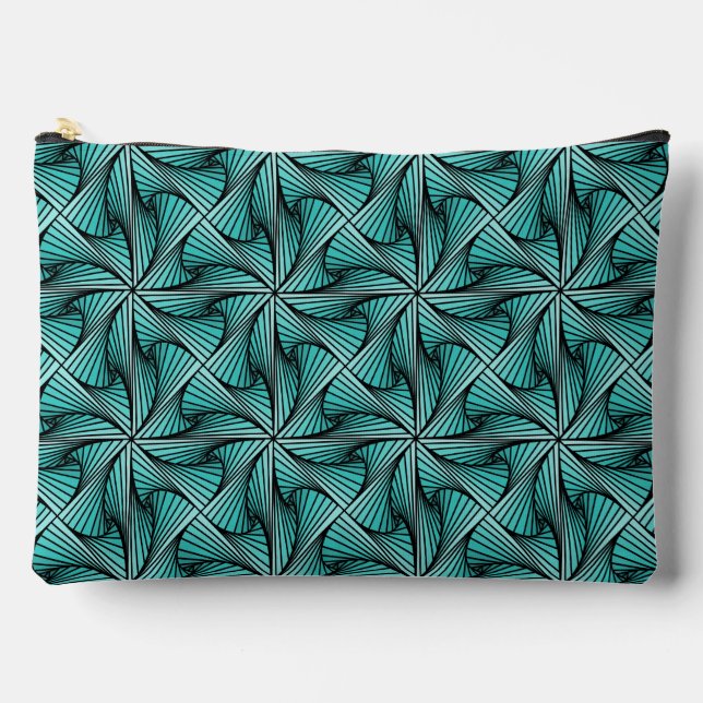 Bolsito Accesorio Grande Geométrica 3D Espiral Giro Turquesa Verde (Anverso)