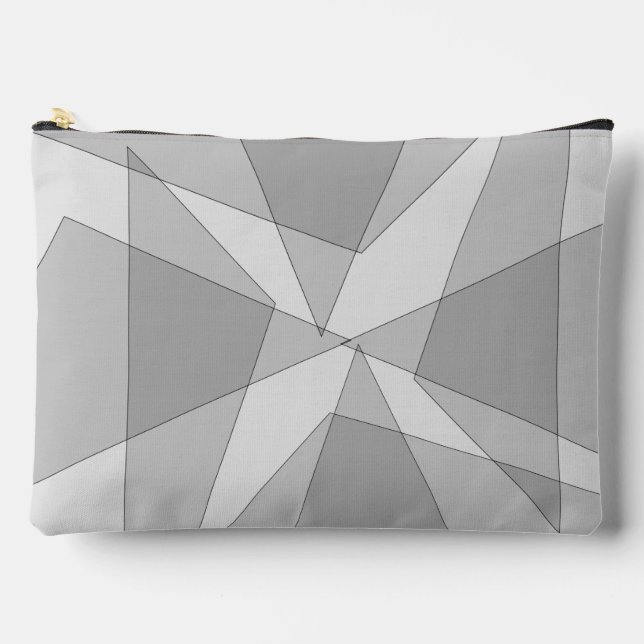 Bolsito Accesorio Grande Geométrico gris (Anverso)