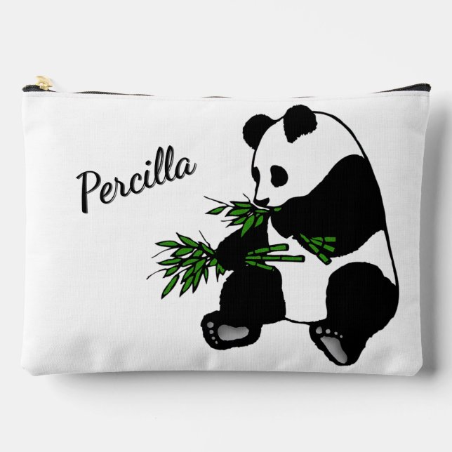 Bolsito Accesorio Grande Giant Panda Eats Bamboo Name   (Anverso)