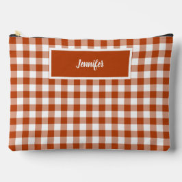 Bolsito Accesorio Grande Gingham de Cuadros Rojo Herrumbre Personalizado