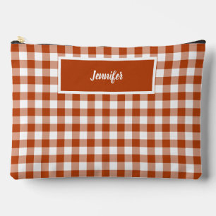 Bolsito Accesorio Grande Gingham de Cuadros Rojo Herrumbre Personalizado