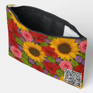 Bolsito Accesorio Grande Girasol y Rosa