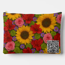 Bolsito Accesorio Grande Girasol y Rosa