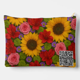 Bolsito Accesorio Grande Girasol y Rosa