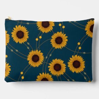 Bolsito Accesorio Grande Girasoles retro florales amarillos al azar Art Nou