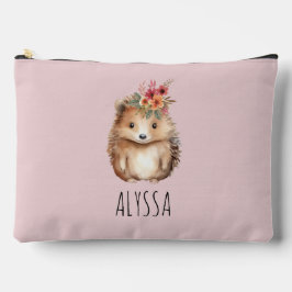Bolsito Accesorio Grande Girly Hedgehog, Personalizado Funda de lápiz o
